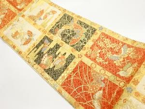 佐賀錦ヱ霞に草花・蝶模様織出し袋帯